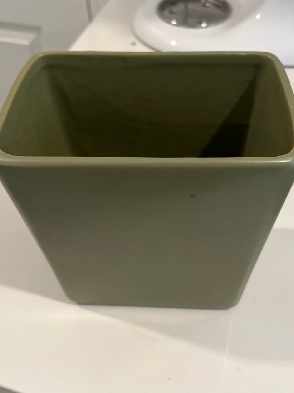 Mccoy Olive Green Square Ceramic Vase